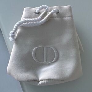 Christian Dior White Drawstring Pouch